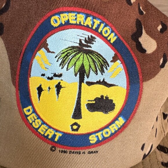 VINTAGE OPERATION DESERT‎ STORM  DESERT CAMO PRINT FIELD HAT Made In USA - Picture 2 of 10